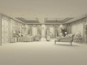 stylish european bedroom 1839 3D Model