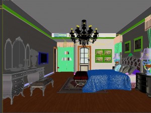 stylish european bedroom 1840 3D Model