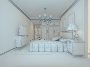 stylish european bedroom 1841 3D Model