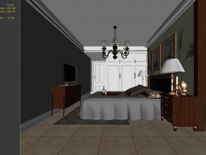 stylish european bedroom 1841 3D Model
