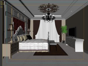 stylish european bedroom 1842 3D मॉडल