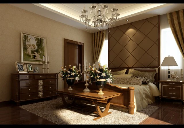 stylish european bedroom 1844 3D Model .c4d .max .obj .3ds .fbx .stl .blend 