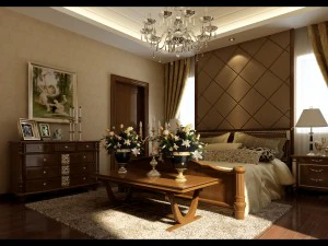 スタイリッシュなヨーロッパの寝室 1844 3Dモデル