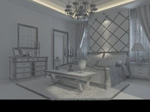 stylish european bedroom 1844 3D Model
