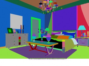 stylish european bedroom 1844 Model 3D