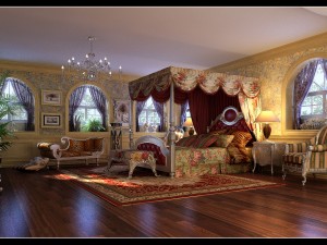 stylish european bedroom 1846 3D Model