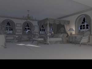 stylish european bedroom 1846 Modelo 3D