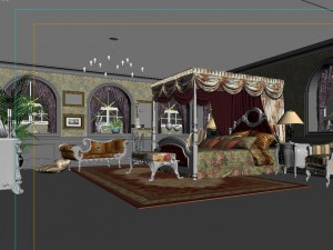 stylish european bedroom 1846 Modelo 3D