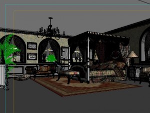 stylish european bedroom 1846 Modelo 3D