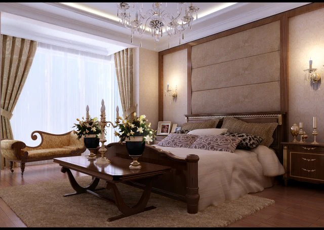 stylish european bedroom 1847 3D Model .c4d .max .obj .3ds .fbx .stl .blend 