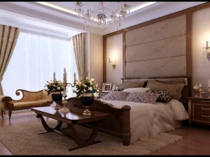 stylish european bedroom 1847 3D Model