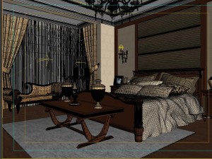 stylish european bedroom 1847 3D Модель