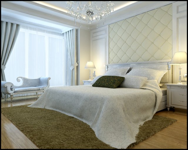 stylish european bedroom 1848 3D Modell .c4d .max .obj .3ds .fbx .stl .blend