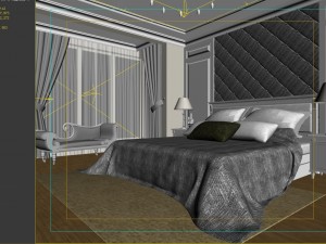 stylish european bedroom 1848 3D Modell