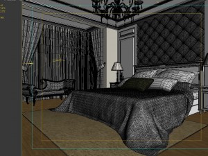 stylish european bedroom 1848 3D Modell