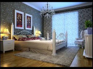 stylish european bedroom 1849 3D Model