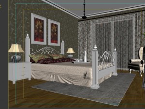stylish european bedroom 1849 3D Model