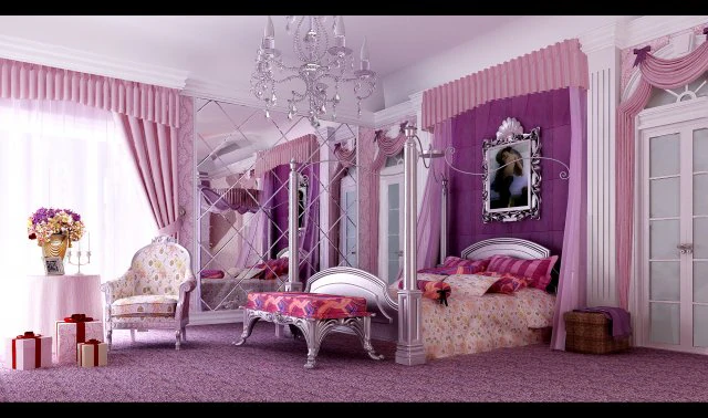 stylish european bedroom 1850 3D Model .c4d .max .obj .3ds .fbx .stl .blend 