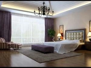 stylish european bedroom 1851 3D Model