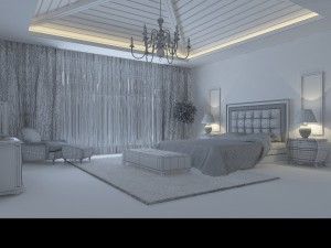 stylish european bedroom 1851 3D Model