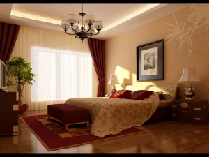 stylish european bedroom 1853 3D Model