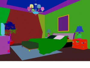 stylish european bedroom 1853 3D Model