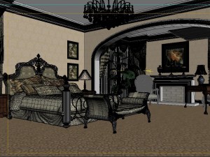 stylish european bedroom 1854 3D Model