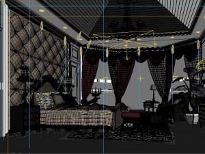 stylish european bedroom 1855 3D मॉडल