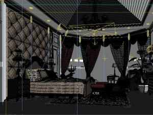 stylish european bedroom 1855 3D Model
