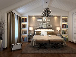 stylish european bedroom 1857 3D Model