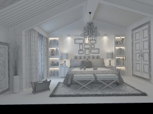 stylish european bedroom 1857 3D-Modell