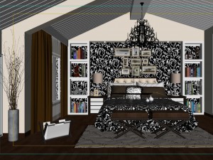 stylish european bedroom 1857 3D-Modell