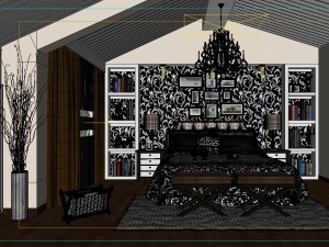 stylish european bedroom 1857 3D-Modell