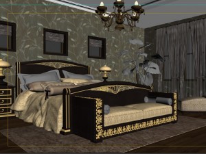 stylish european bedroom 1858 Modelo 3D