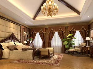 stylish european bedroom 1859 3D Model