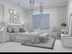stylish european bedroom 1861 3D Model