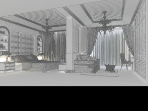 stylish european bedroom 1862 3D 모델
