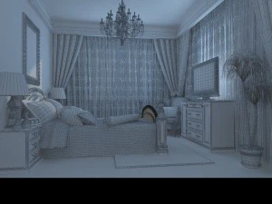 stylish european bedroom 1863 3D Model