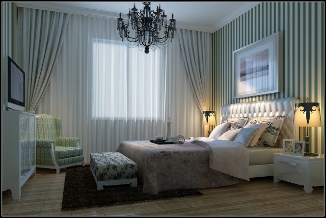stylish european bedroom 1864 Model 3D .c4d .max .obj .3ds .fbx .stl .blend