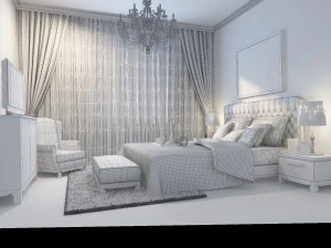 stylish european bedroom 1864 3D Model