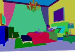 stylish european bedroom 1864 Model 3D