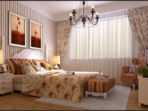 Stilvolles europäisches Schlafzimmer von 1865 3D Modell