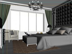 stylish european bedroom 1867 Modèle 3D