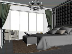 şık avrupa yatak odası 1867 3D Model