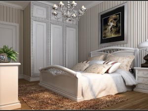 stylish european bedroom 1868 3D Модель