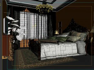 stylish european bedroom 1869 3D Model