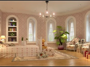 stylish european bedroom 1870 3D Model