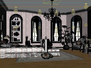 stylish european bedroom 1870 3D Model