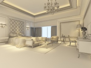 stylish european bedroom 1871 3D Модель