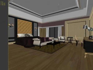 stylish european bedroom 1871 3D Model